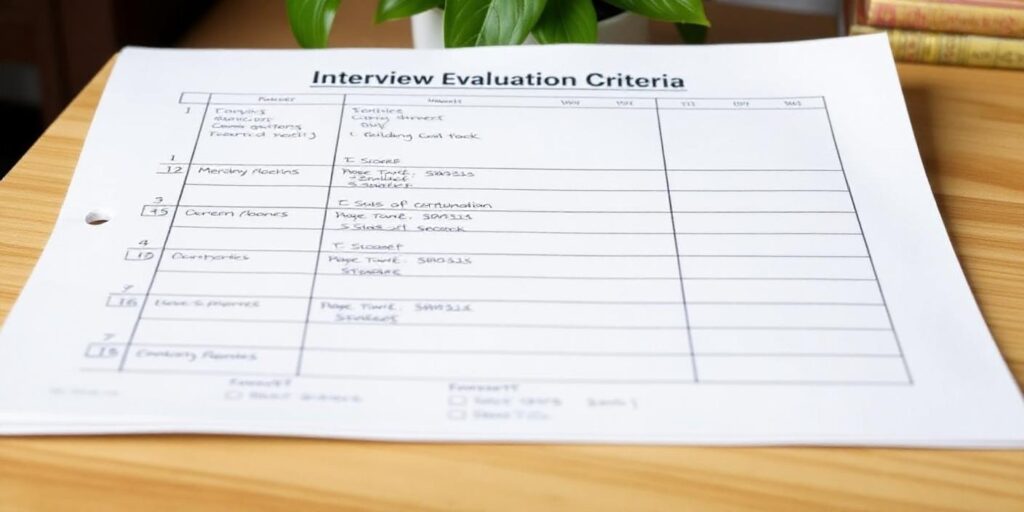 Strict evaluation criteria for unbiased interviews